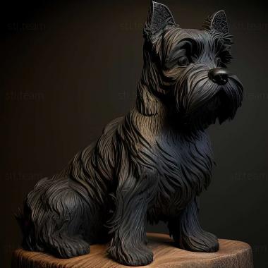 3D model Black Terrier dog (STL)